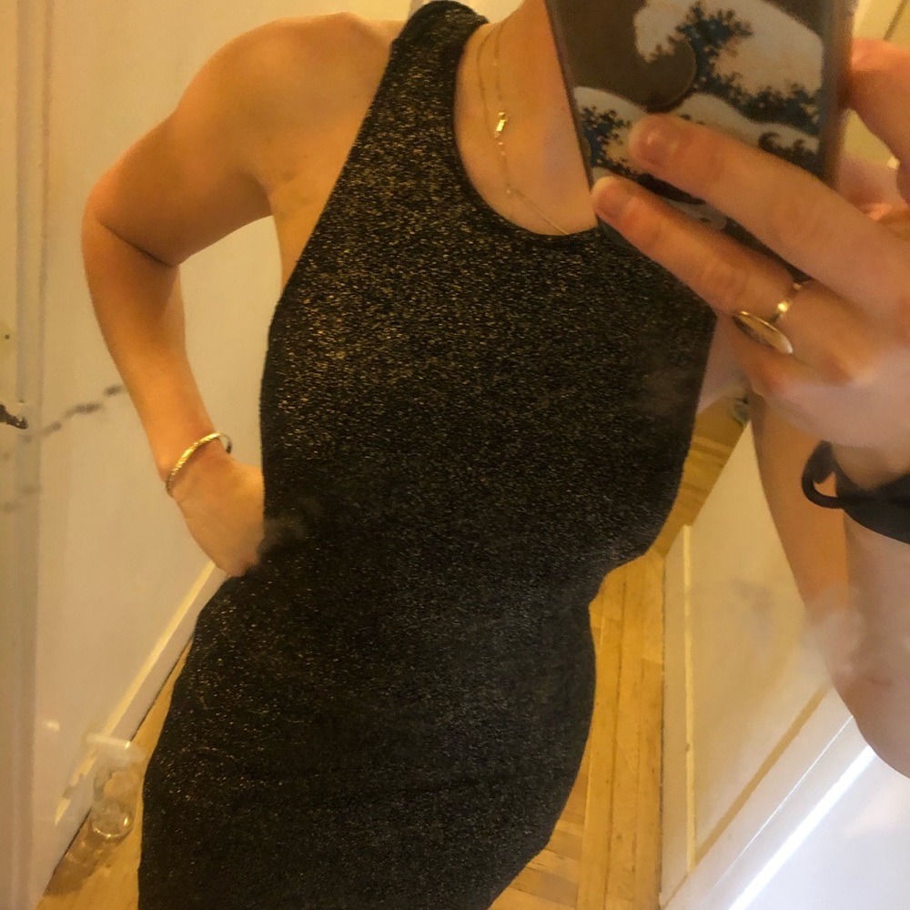 Black and gold fitted dress